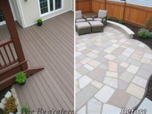 composite decking vs stone patio