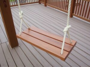 trex decking rope swing - composite deck board sample