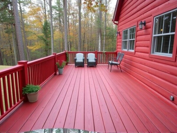 red wood deck