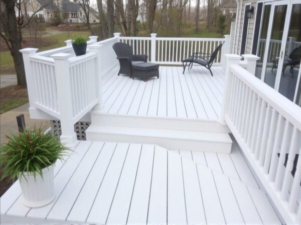 white composite decking